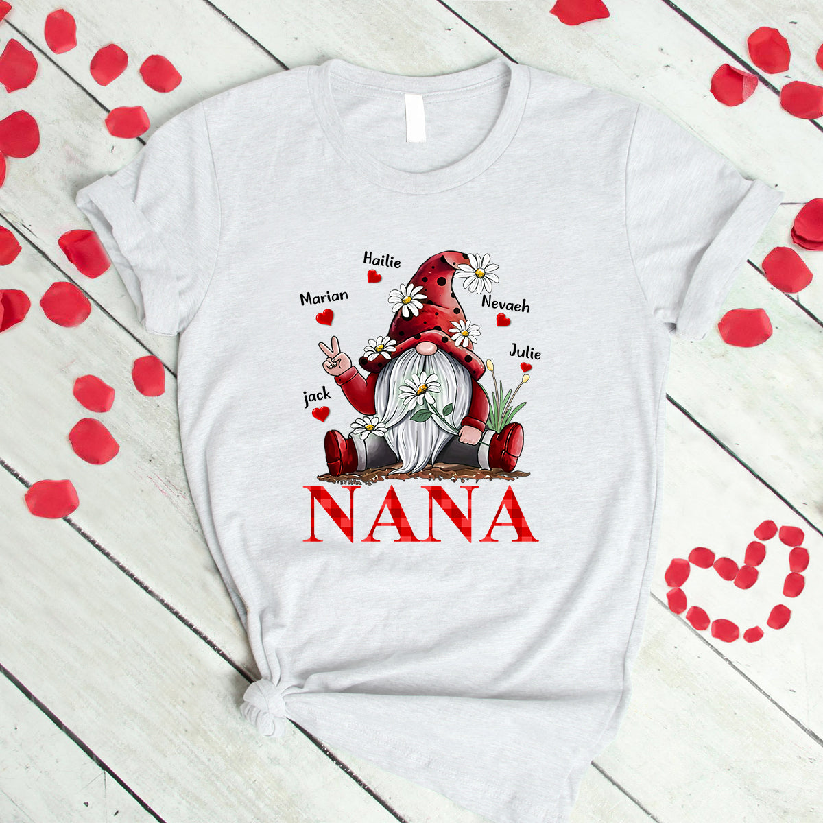 Nana Gnome With Grandkids, Valentine Shirt, Happy Valentine’S Day