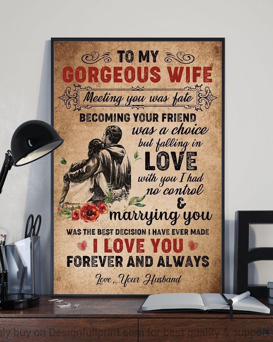 To My Wife Meeting You Was A Fate Canvas Art And Poster Ch Valentine Gift For Her