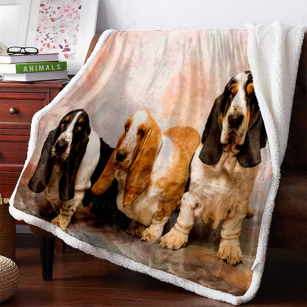 Animal Dog Three Hound Dog 3D Custom Personalized Premium Fleece Blanket