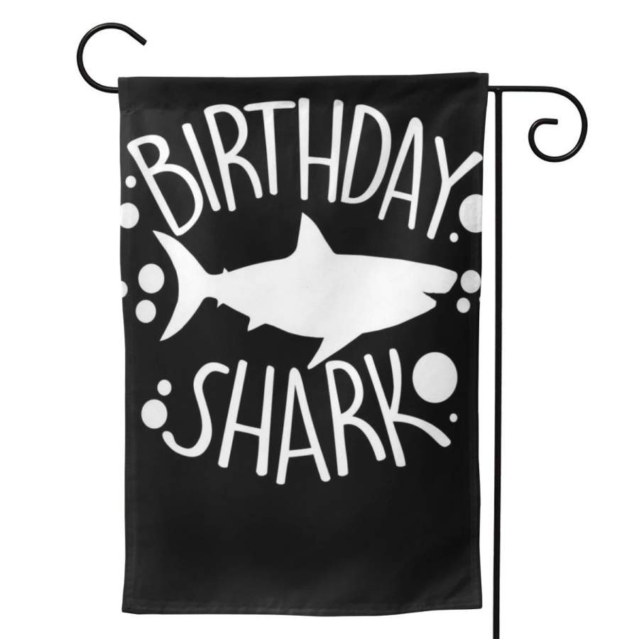 2 Pcs Garden Flag Birthday Shark Horizontal Poster 12.5″x18″ -Mothers Day, Birthday Gifts for Mom, Dad, Wife, Husband, Daughters, Grandma, Friends