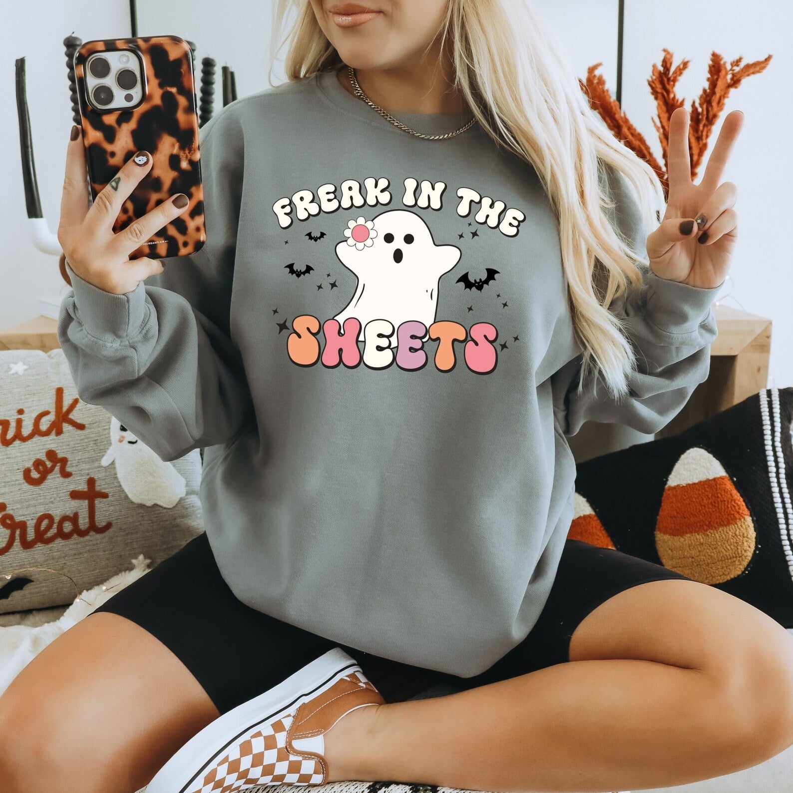 Halloween Sweatshirt 2D Crewneck Sweatshirt All Over Print Sweatshirt For Women Sweatshirt For Men Sws4255