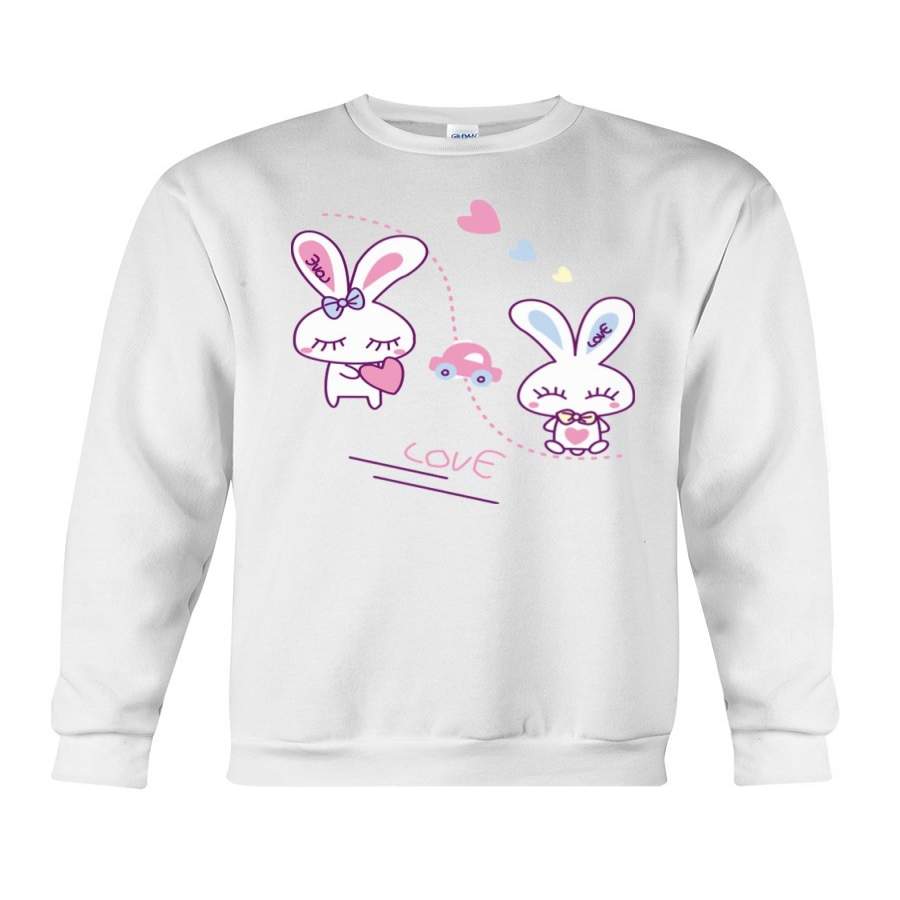 Cute Bunny Couple Love Valetine Gift Sweatshirt