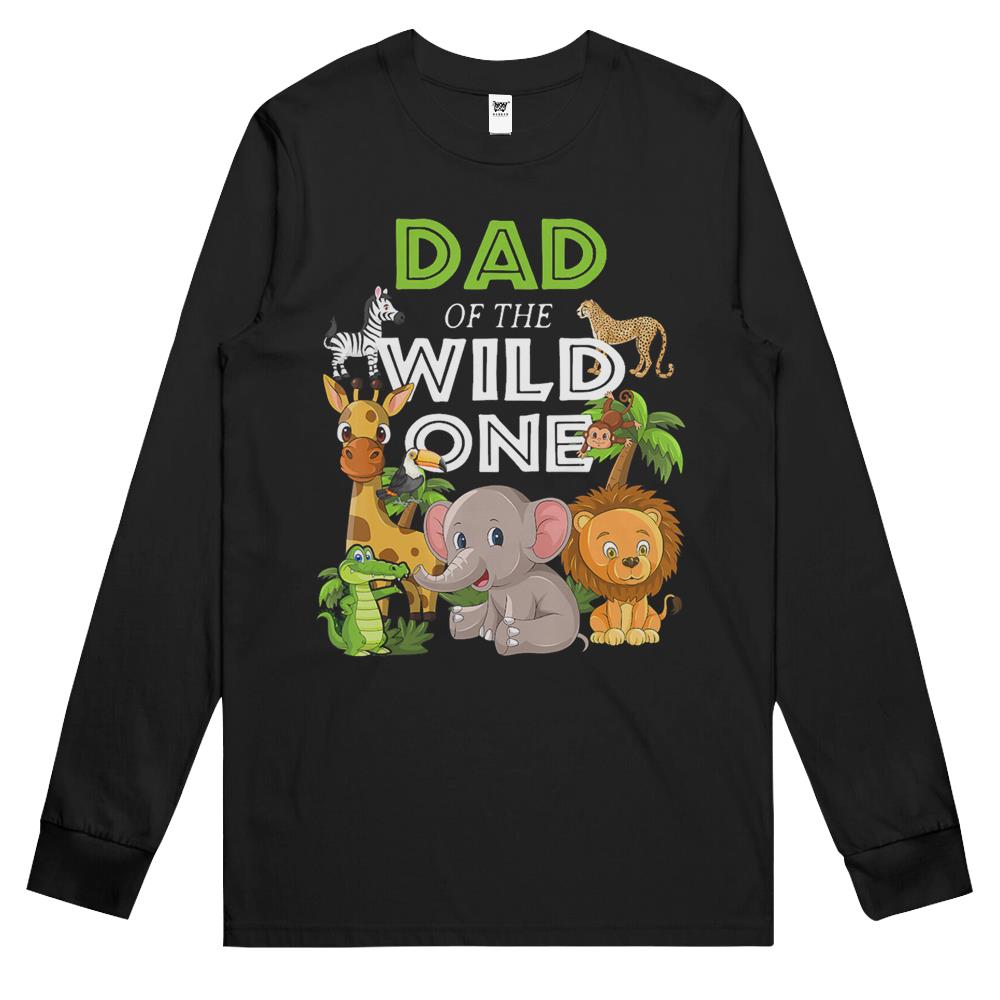 Dad Of The Wild One Zoo Birthday Safari Jungle Animal Long Sleeve T Shirts