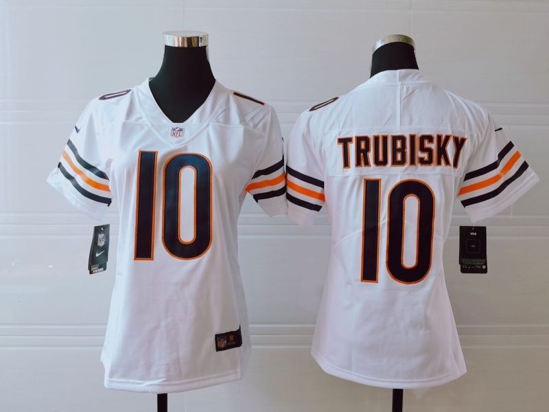 Chicago Bears Mitchell Trubisky #10 NFL 2020 White Womens Jersey