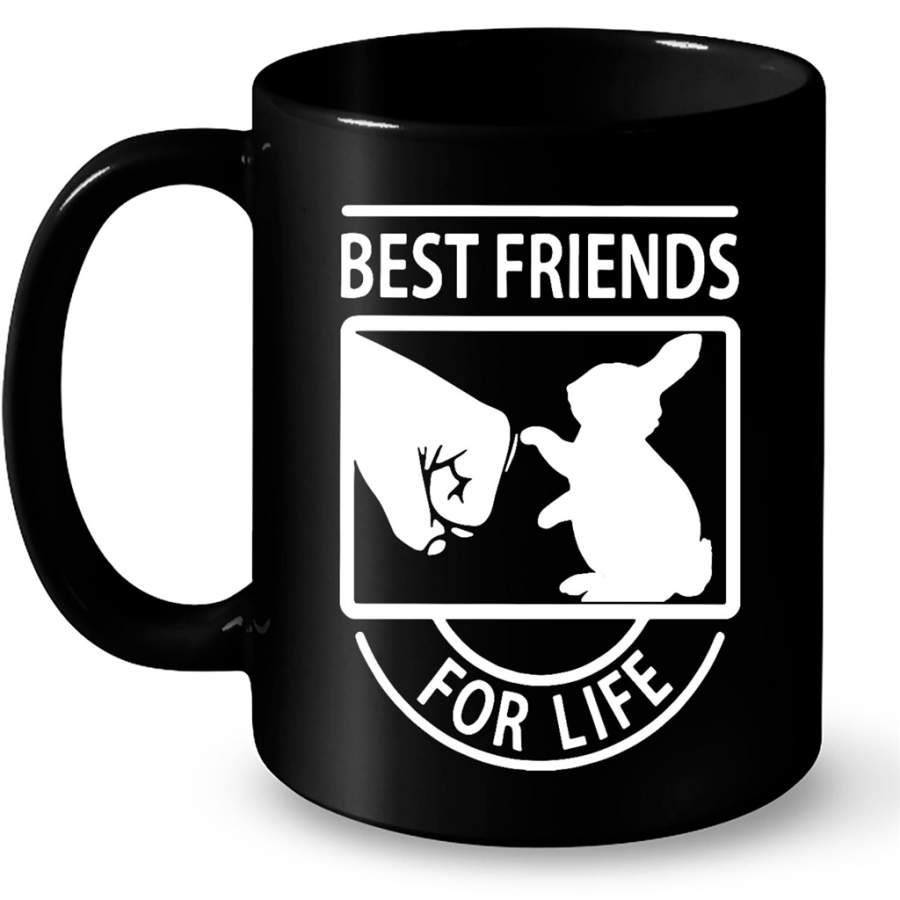 Best Friends For Life, Rabbit Lover – Full-Wrap Coffee Black Mug