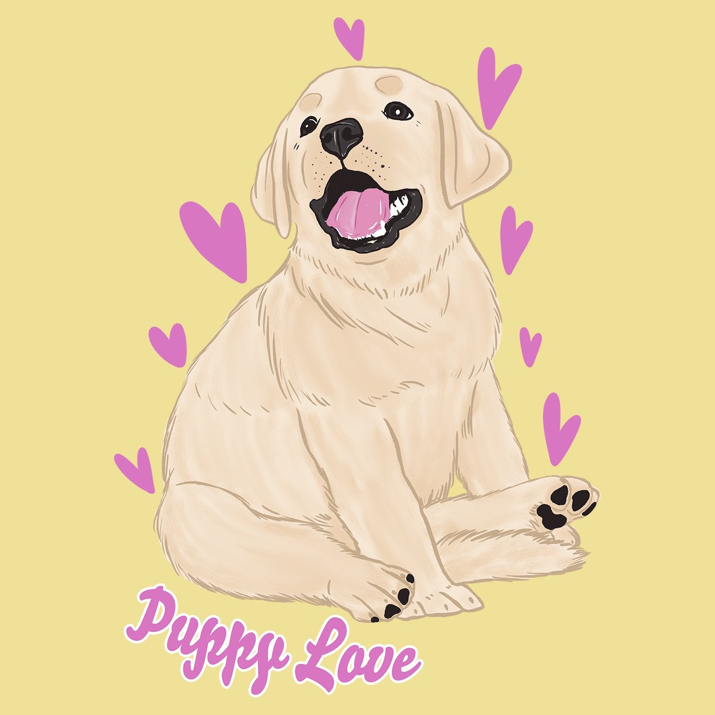 Yellow Labrador Puppy Love – Adult Unisex T-Shirt