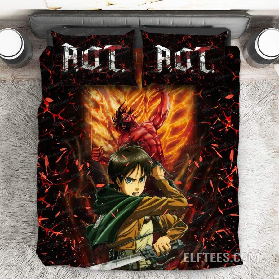 Attack On Titan Bed Set – 3D Customized Anime Duvet Cover – AOT01