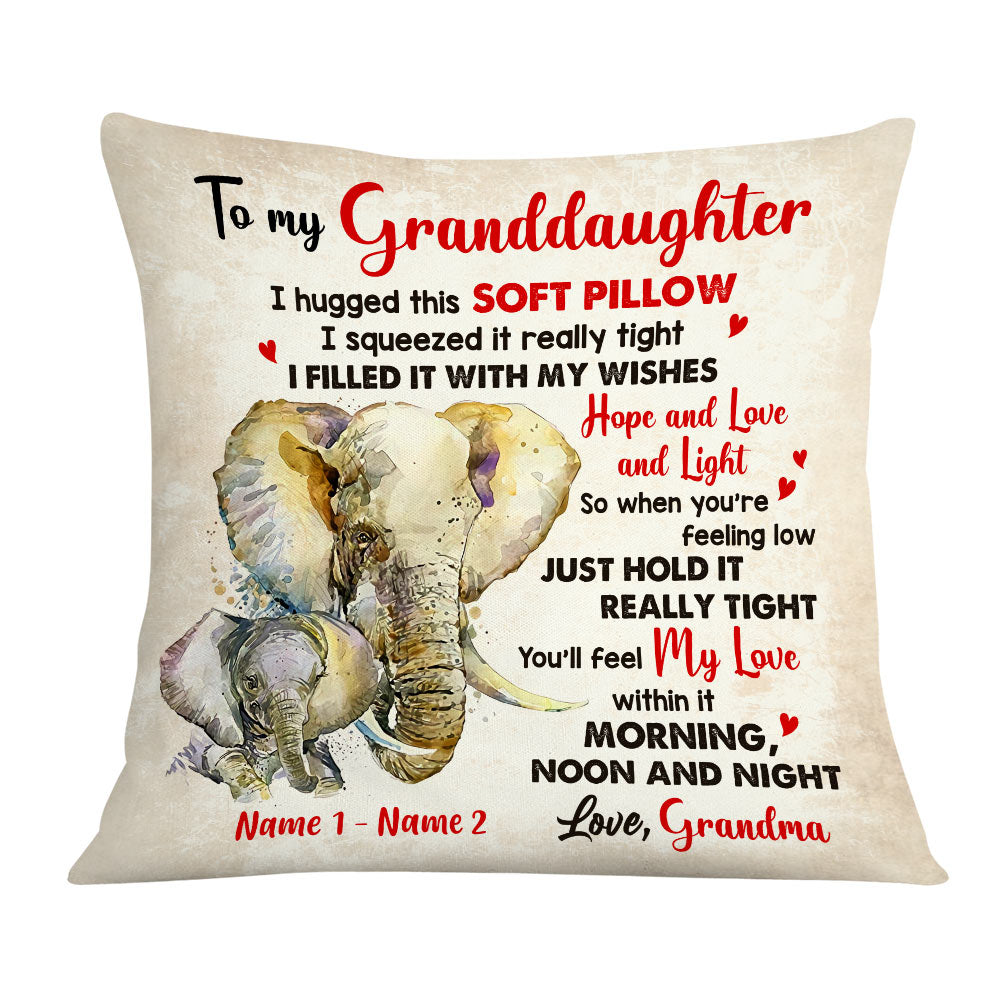 Personalized Mom Grandma Daughter Granddaughter Hug This Elephant Pillow Jr171 23O36