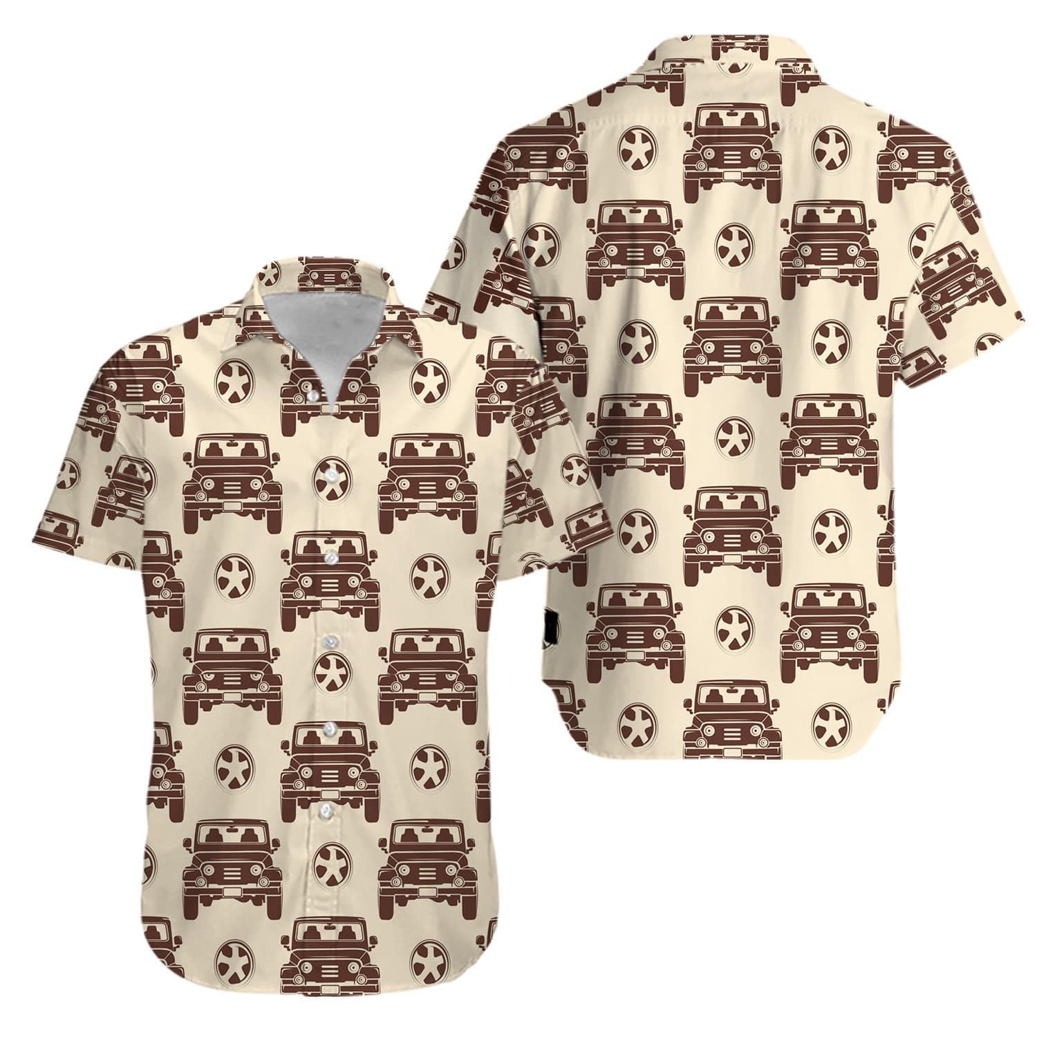 Jeep Car Vintage Hawaii Aloha Shirts Ha18676