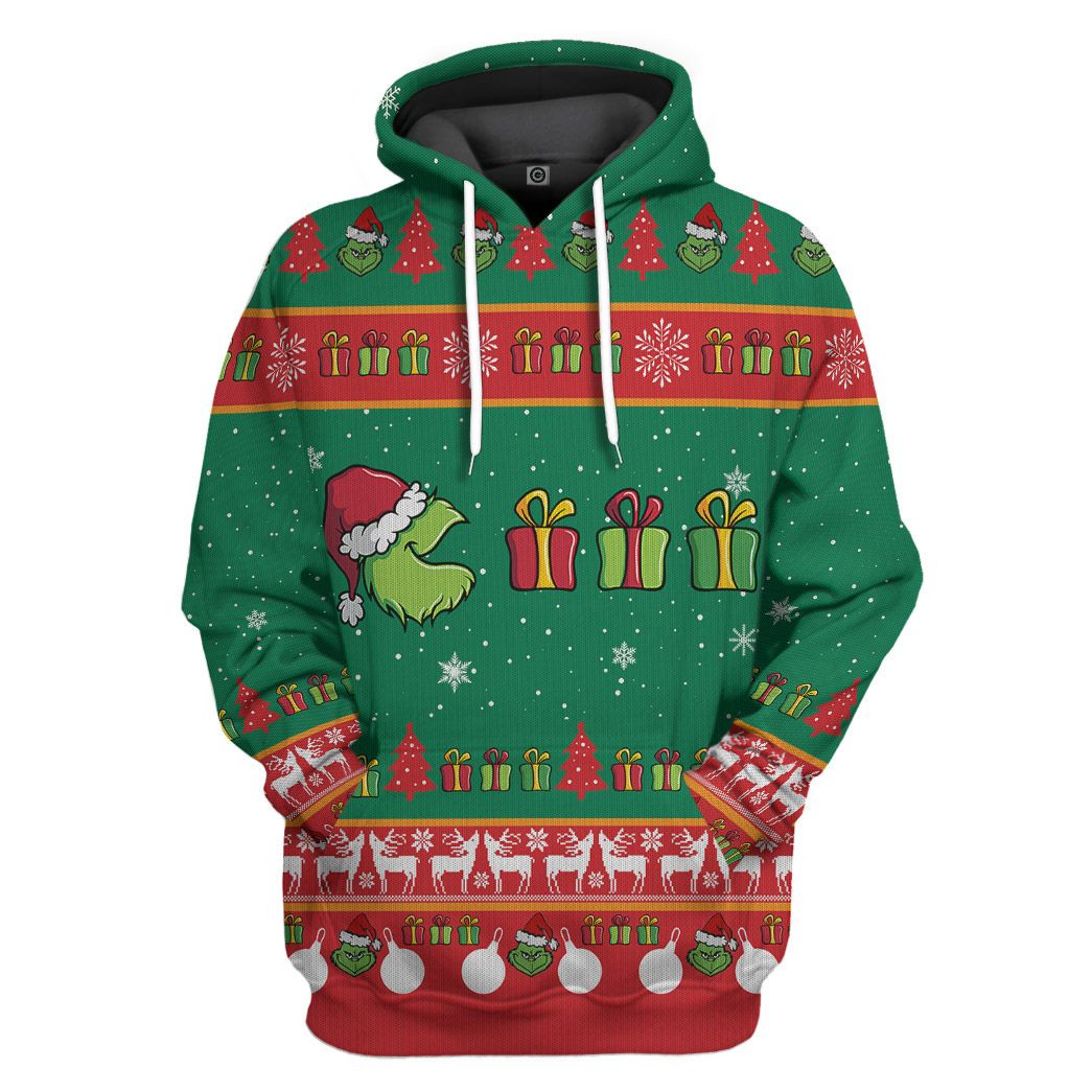 3D Grinched Man Ugly Christmas Sweater Tshirt Hoodie Apparel