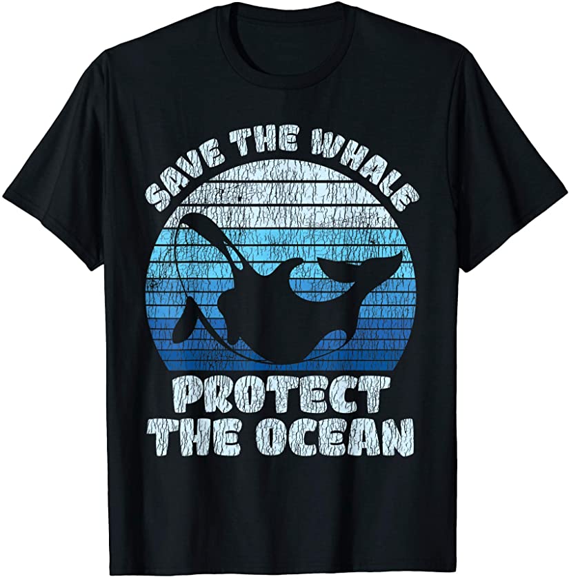 Vintage Save The Whale Protect The Ocean Environmentalist T-Shirt