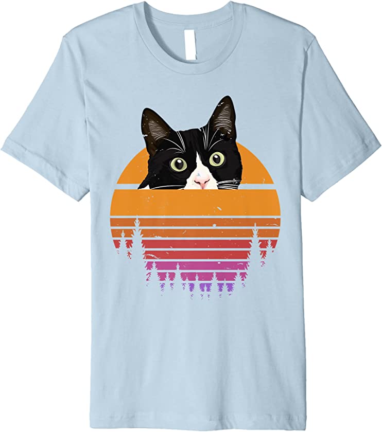 Cat Retro Style – Kitten Retro Style – Black Cat Premium T-Shirt