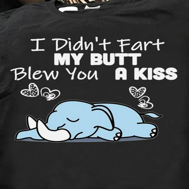 I Didn’T Fart My Butt Blew You A Kiss Elephant Drawing Funny Gift To Your Best Friends On Any Special Occasions Black Men And Women T Shirt S-5Xl