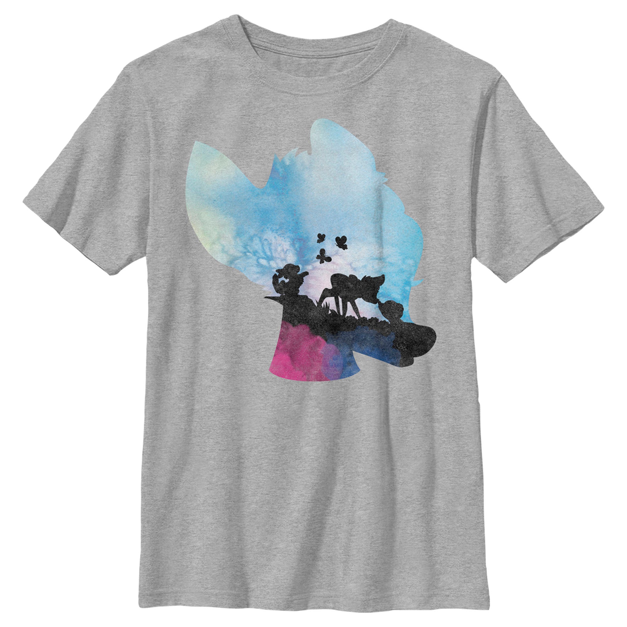 Boy’S Bambi Blue Watercolor Silhouette T-Shirt