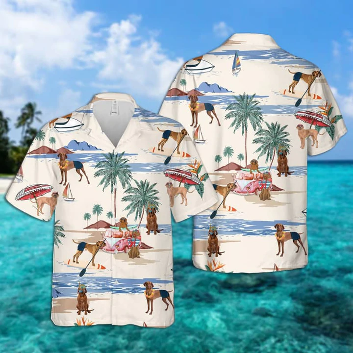 Vizsla Summer Beach Hawaii Hawaii Shirts For Men Short Sleeve Aloha Shirt Ha86621