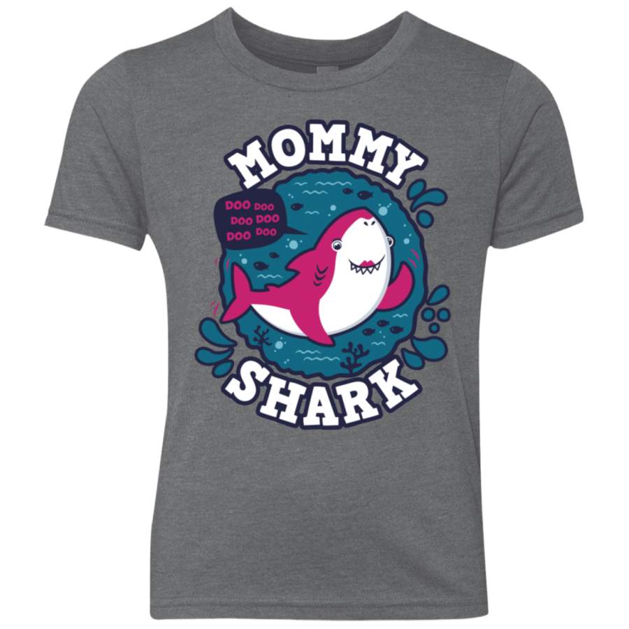 Shark Family trazo – Mommy Youth Triblend T-Shirt