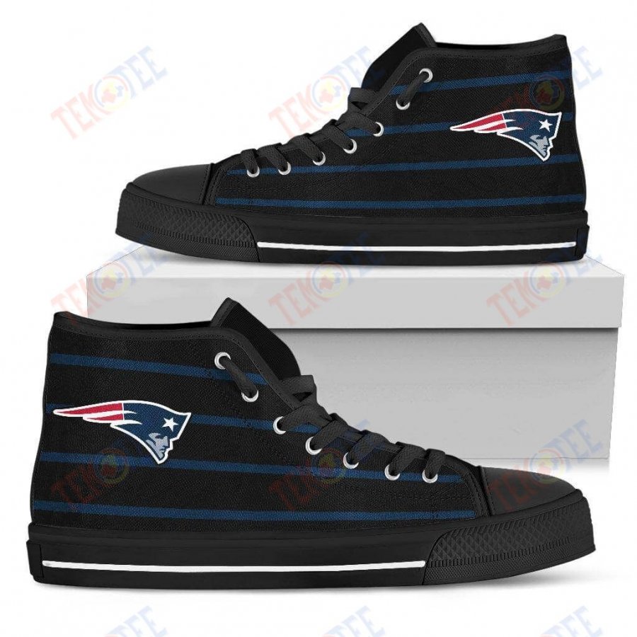 Mens Womens New England Patriots High Top Shoes Edge Straight Perfect Circle Shoes TMT102