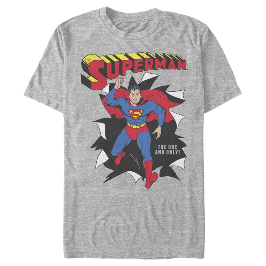 Superman Men’s Only One Hero Rip  T Shirt