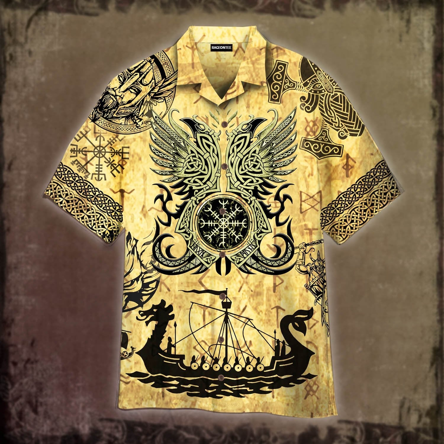 Viking Tattoo Crow Raven Of Odin Hawaii Shirt For Men Women Adult Ha14744