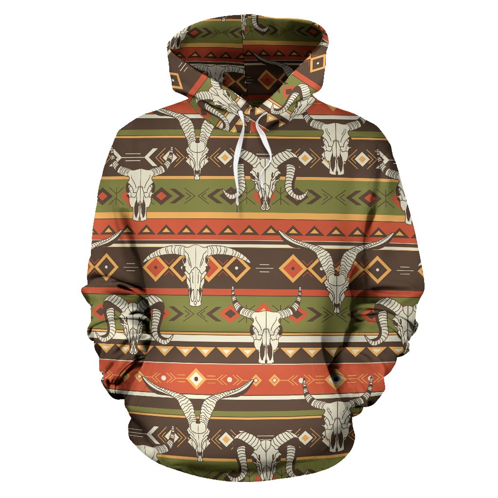 American Indian Skull Animal Pullover Hoodie