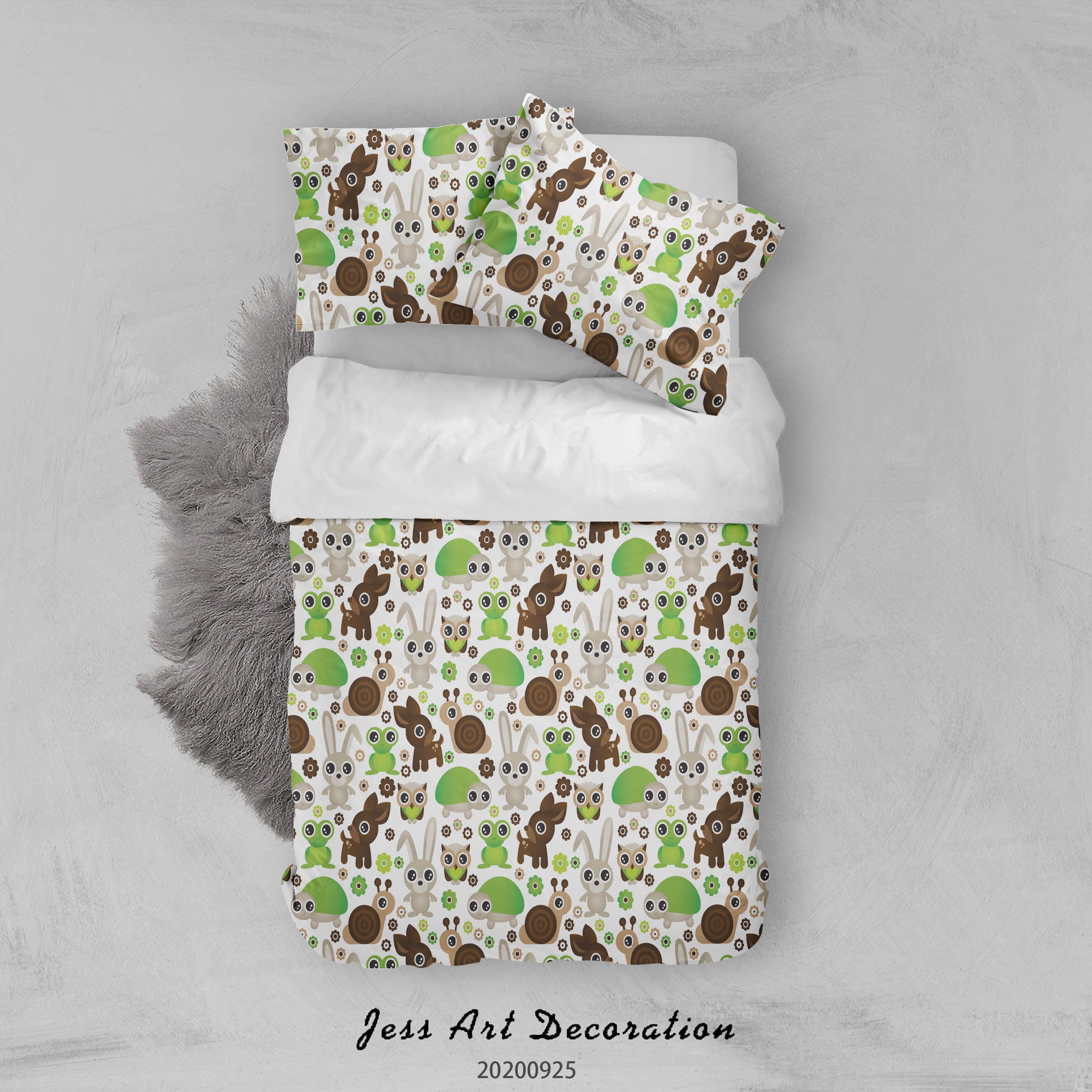 3D Cartoon Animal Deer Turtle Pattern Quilt Cover Set Bedding Set Duvet Cover Pillowcases Wj 6469