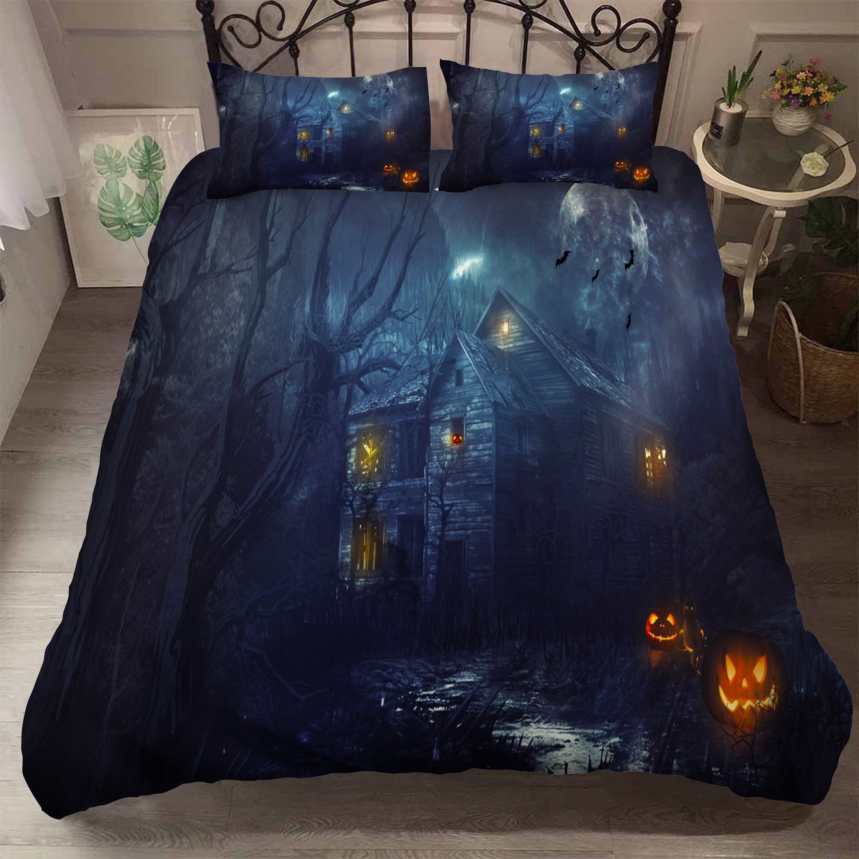 3D Halloween Skeleton Ghost Quilt Cover Set Bedding Set Duvet Cover Pillowcases 8