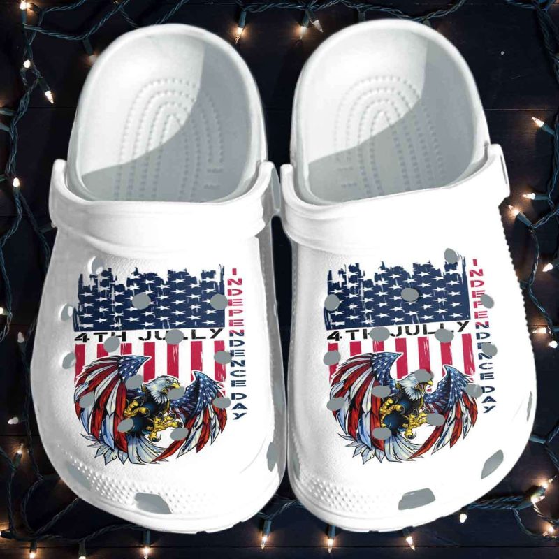 Eagle Usa 4Th July Independence Day Crocband Clogs