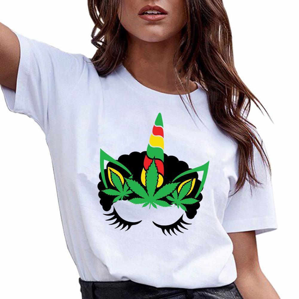 Weed Unicorn 420 Marijuana Cannabis Weed Unisex T-Shirt Hoodie Sweatshirt Plus Size S-5Xl