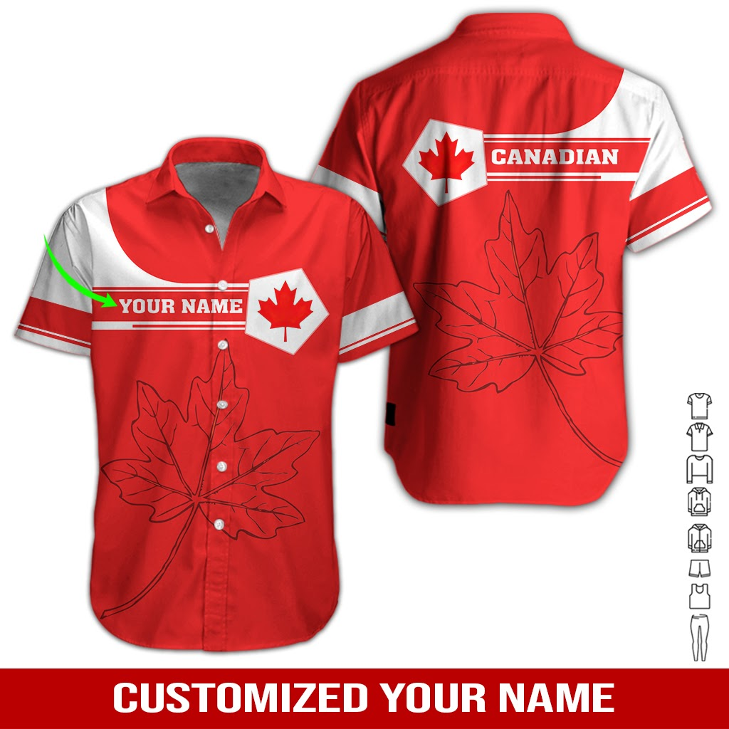 Proud To Be Canadian Custom Name Hawaii Shirt For Men Women Adult Ha83869