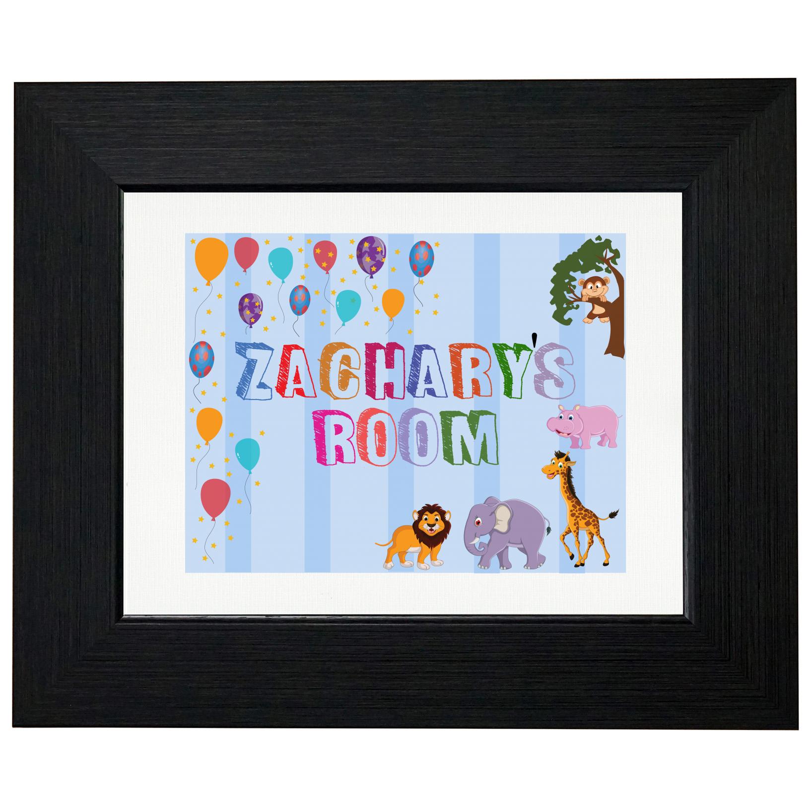 Zachary’s Room – Boy Birthday Gift – Balloons & Animals T-Shirt, Framed Print, Pillow, Golf Towel