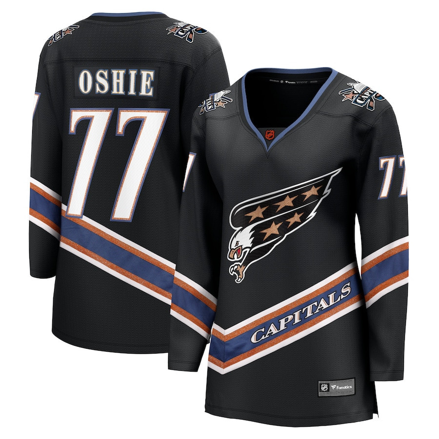 TJ Oshie 77 Washington Capitals Special Edition 2.0 Breakaway Women Jersey – Black