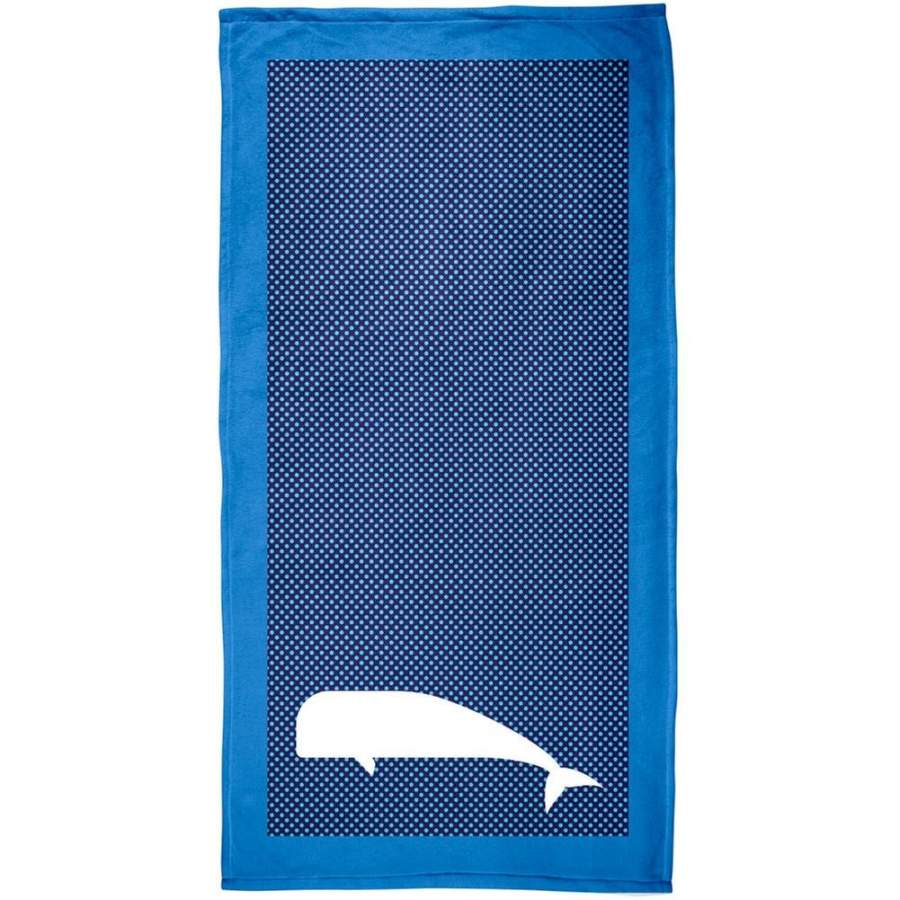 Whale Polka Dot All Over Plush Beach Towel