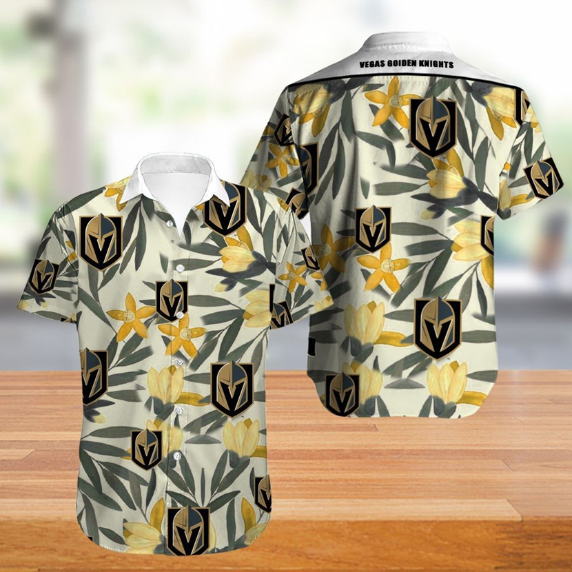 Vegas Golden Knights Hawaii Shirt Leaf Floral Button Up Ha81642