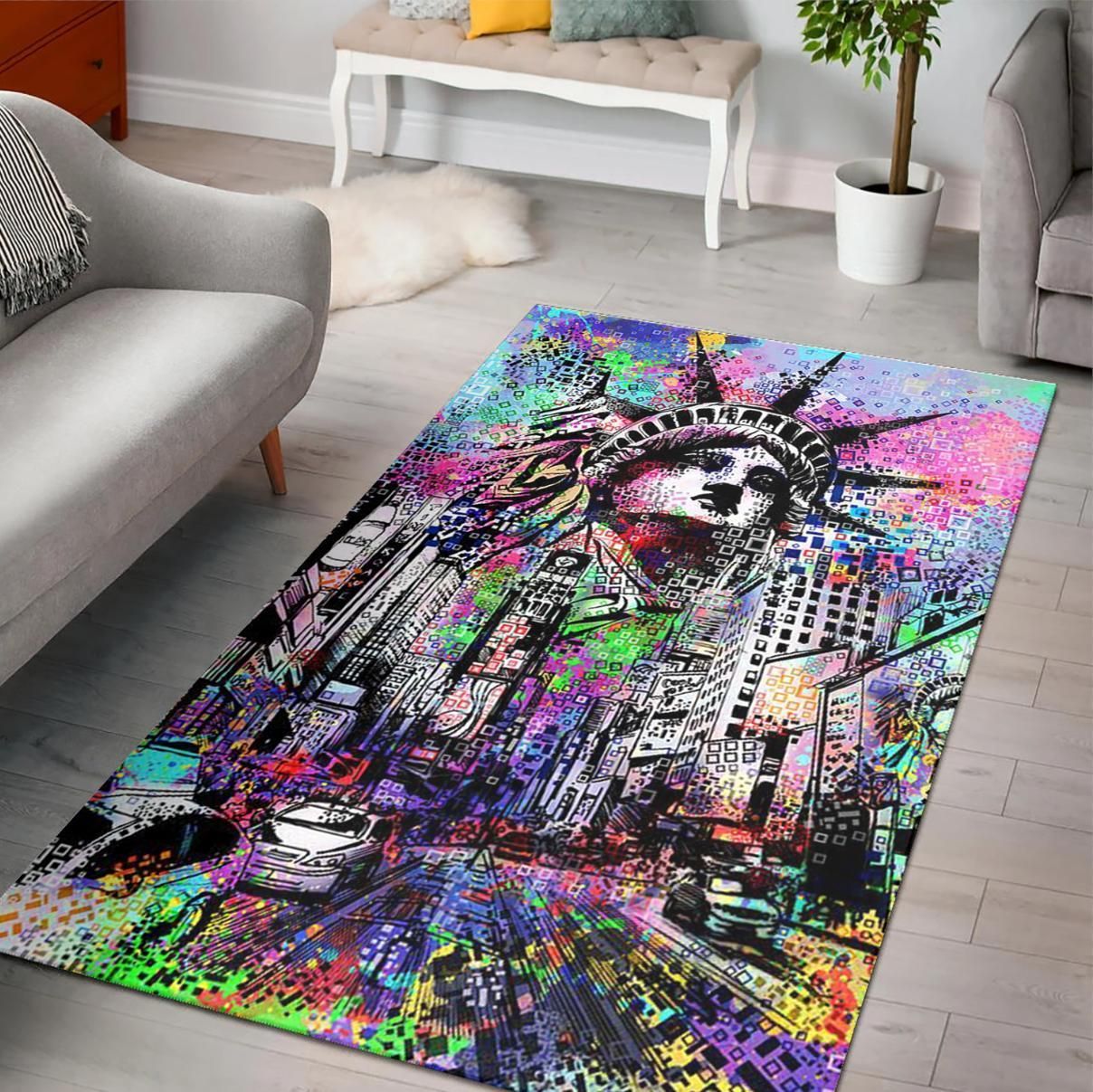 New York Times Square Art Area Rug Rugs For Living Room Rug Home Decor Area Rug For Living Room Bedroom Rug Home Decor