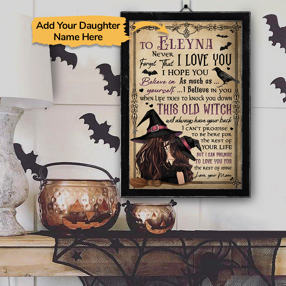 Aeticon Gifts Personalized To Daughter Never Forget That I Love You Witch Custom Name Canvas Mom Dad Gift Home Decor