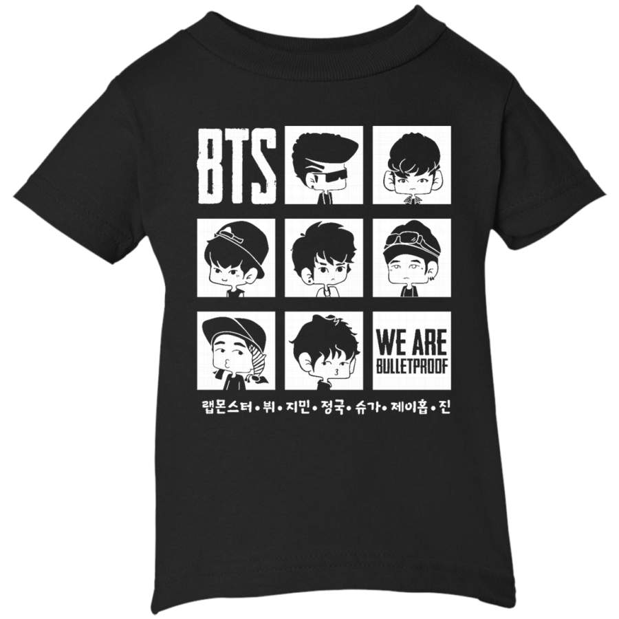 AGR BTS WE ARE BULLETPROOF Chibi Infant Short Sleeve T-Shirt