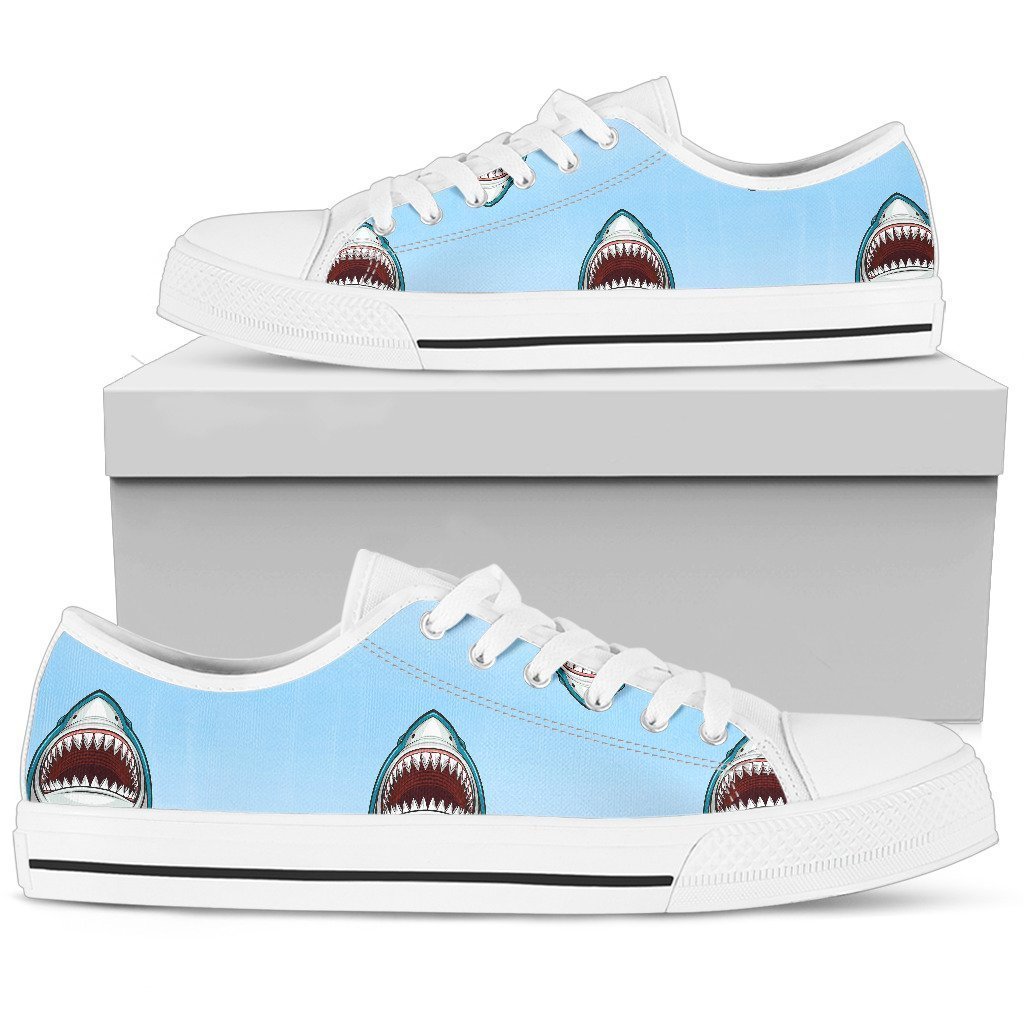 Shark Bite Low Top Personalized Shoes Custom Name, Text For Women, Men