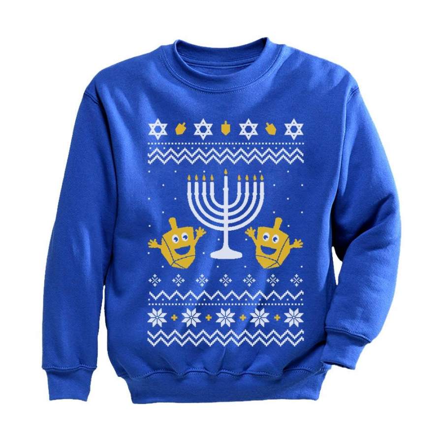 Ugly Christmas Hanukkah Sweater Youth Kids Sweatshirt