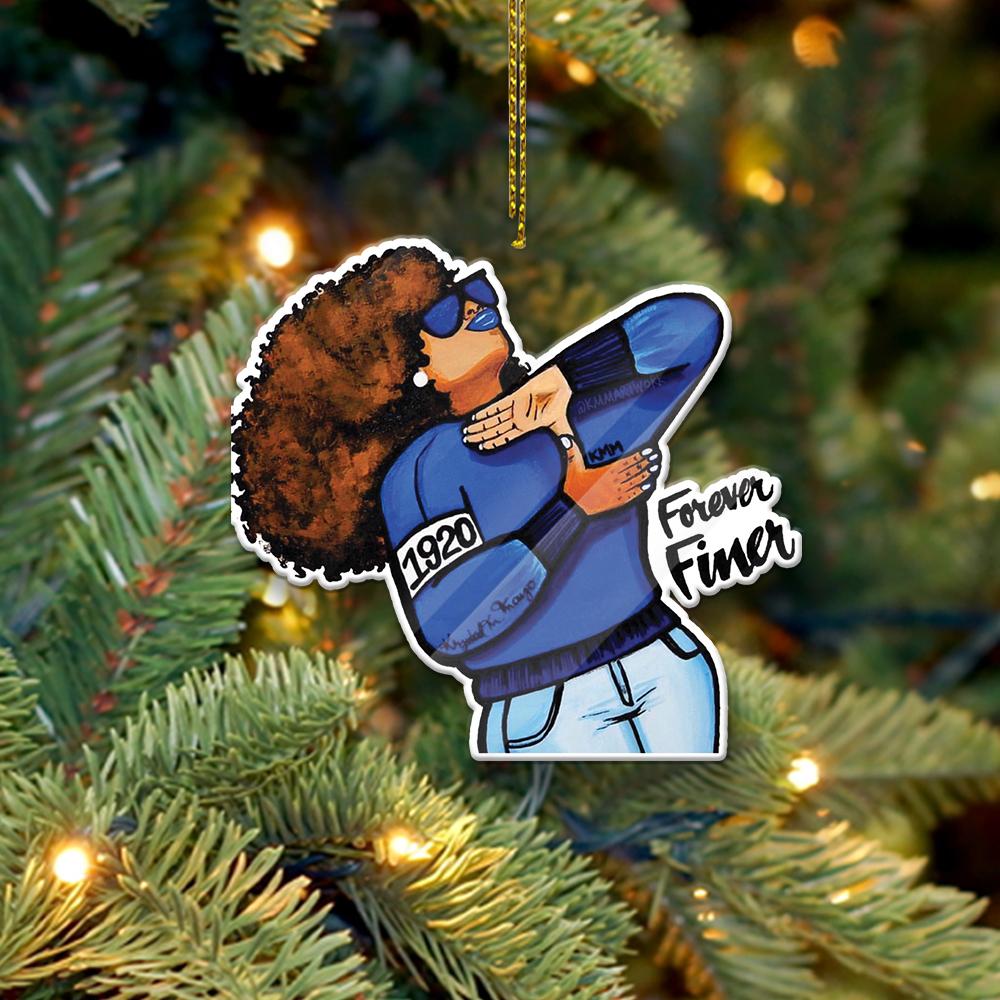 Wonderprint Ornament – Finer Woman Zeta Phi Beta Shape Acrylic Ornament Lt10