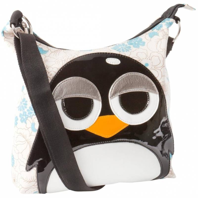 Penguin Sleepyville Face Canvas Cross Body Shoulder Bag