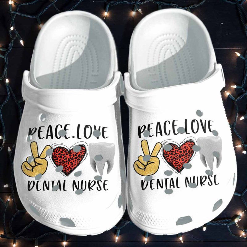 Dental Nurse Shoes Mothers Day Gifts Women – Peace Love Nurse Croc Shoes Gifts Daughter