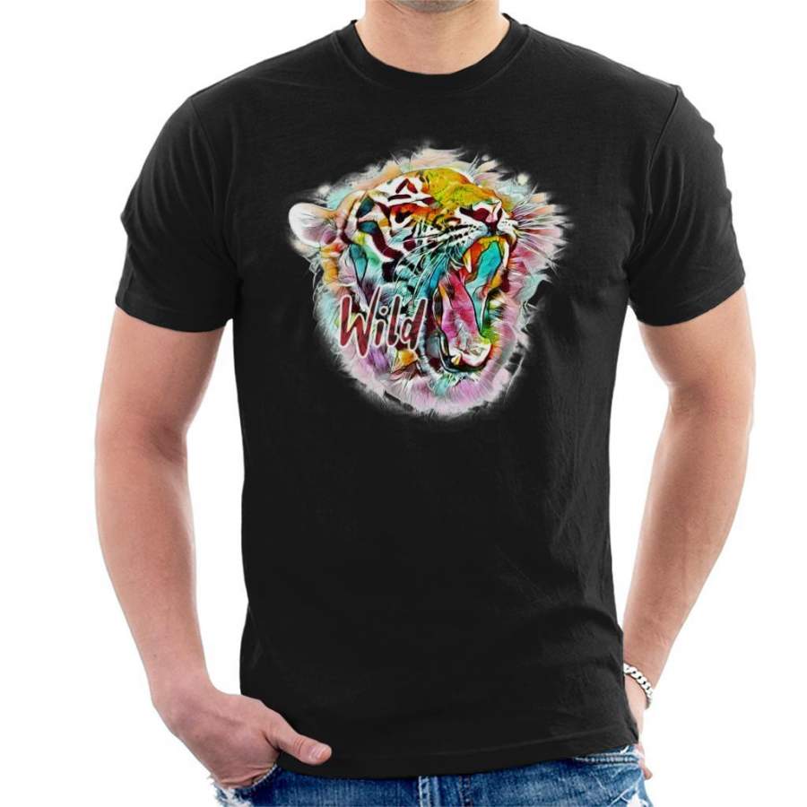 Wild Abstract Tiger Men’s T-Shirt