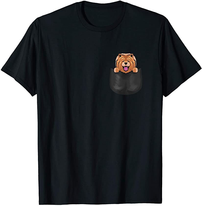 Chow Chow Dog Pocket Puppy Dog Lover T-Shirt