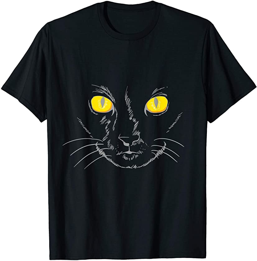 Black Cat Face Animal Cat Kitten Lover Graphic T-Shirt