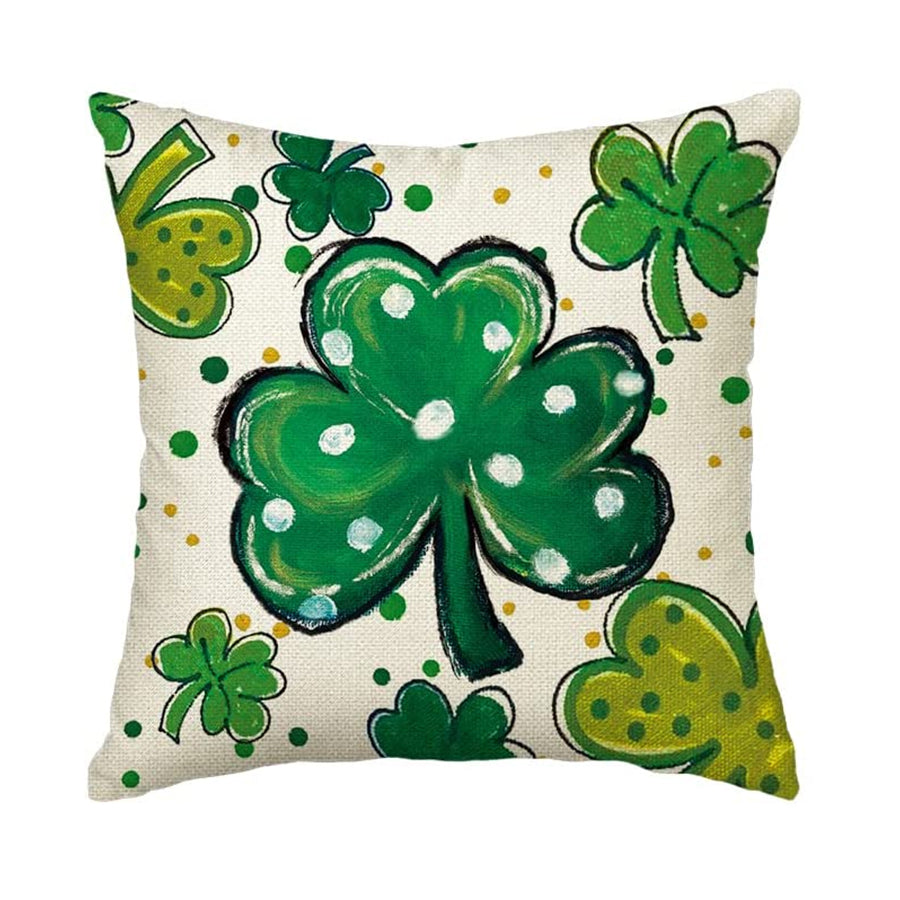 St Patricks Day Gnome Throw Pillow Gnome Clover Boots Throw Pillow Covers, Luck Of The Irish Shamrock Decoration For Sofa