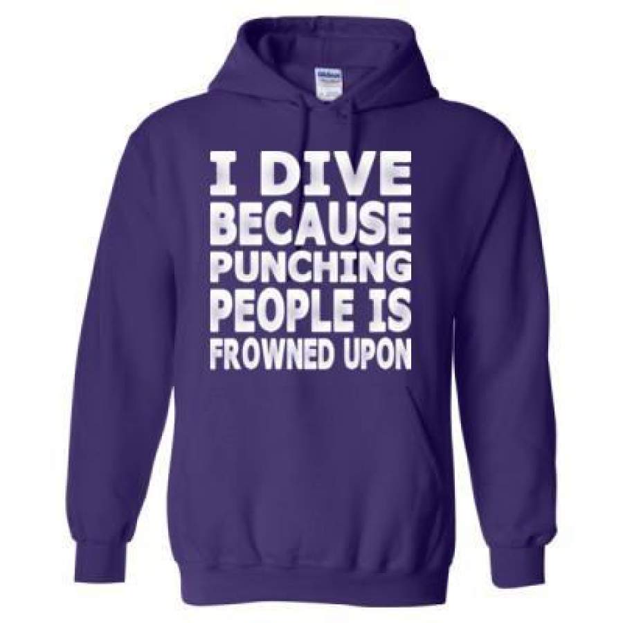 AGR I Dive Because Punching People Is Frowned Upon – Heavy Blend™ Hooded Sweatshirt