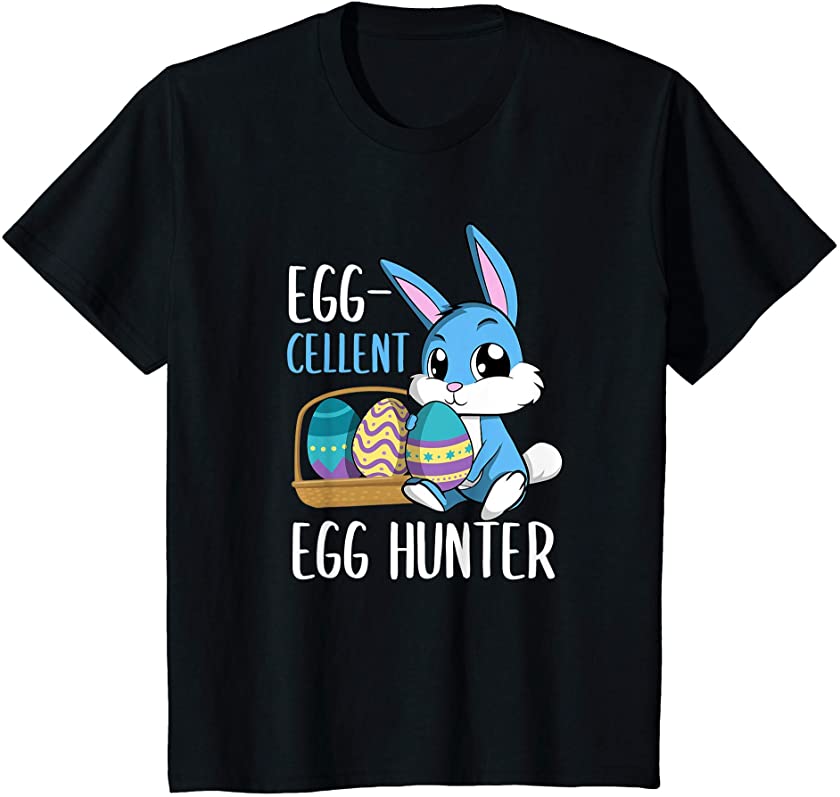 Kids Toddler Boy Egg-Cellent Egg Hunter Cute Rabbit Easter Bunny T-Shirt