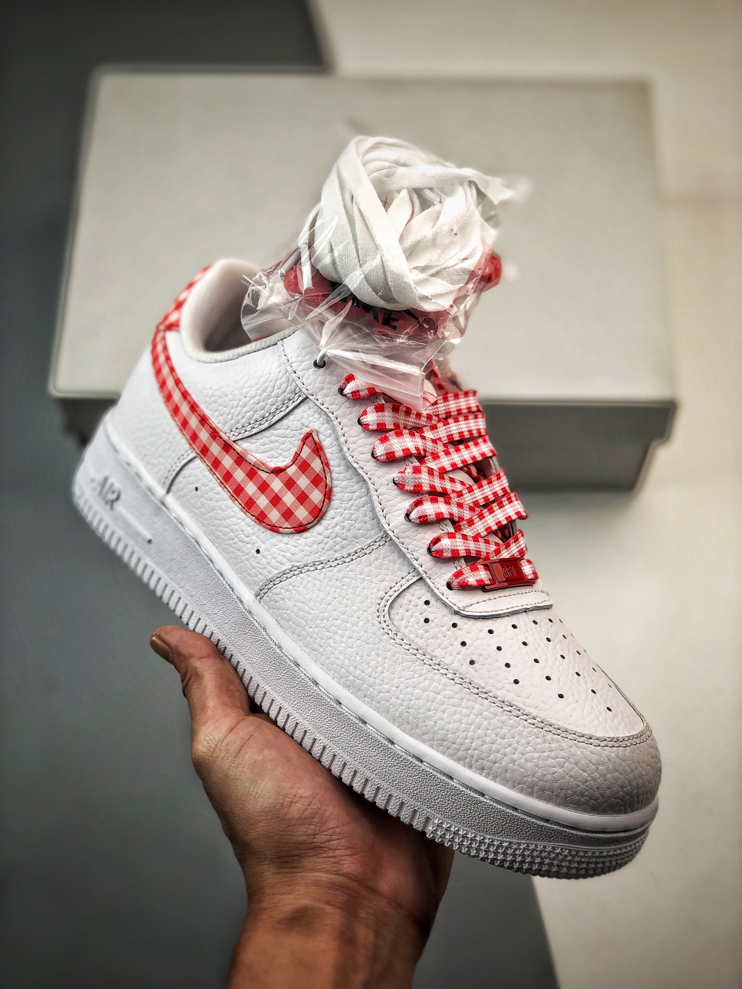 Nike Air Force 1 Low Red Gingham DZ2784-101 5340263