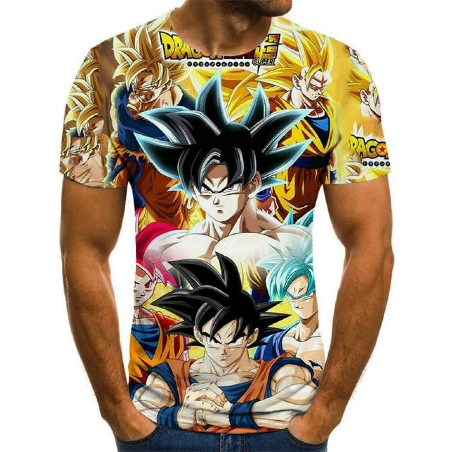 Dragon Ball Z T Shirt Men Summer super son goku Slim Fit 3D