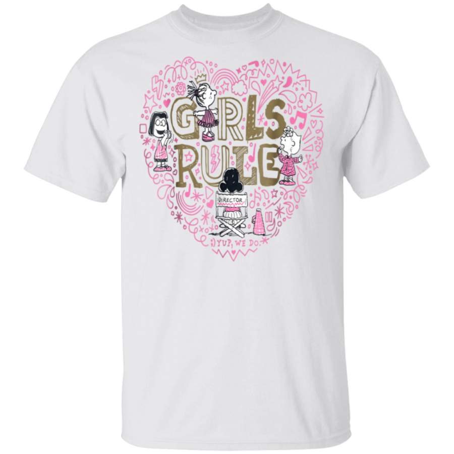 Peanuts Girls Rule Pink Heart T Shirt